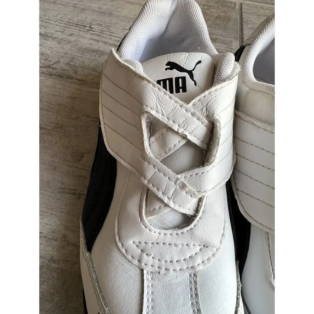 PUMA Boys Girls Little Kids White Black Easy Slip On Casual Shoes Sneakers 13